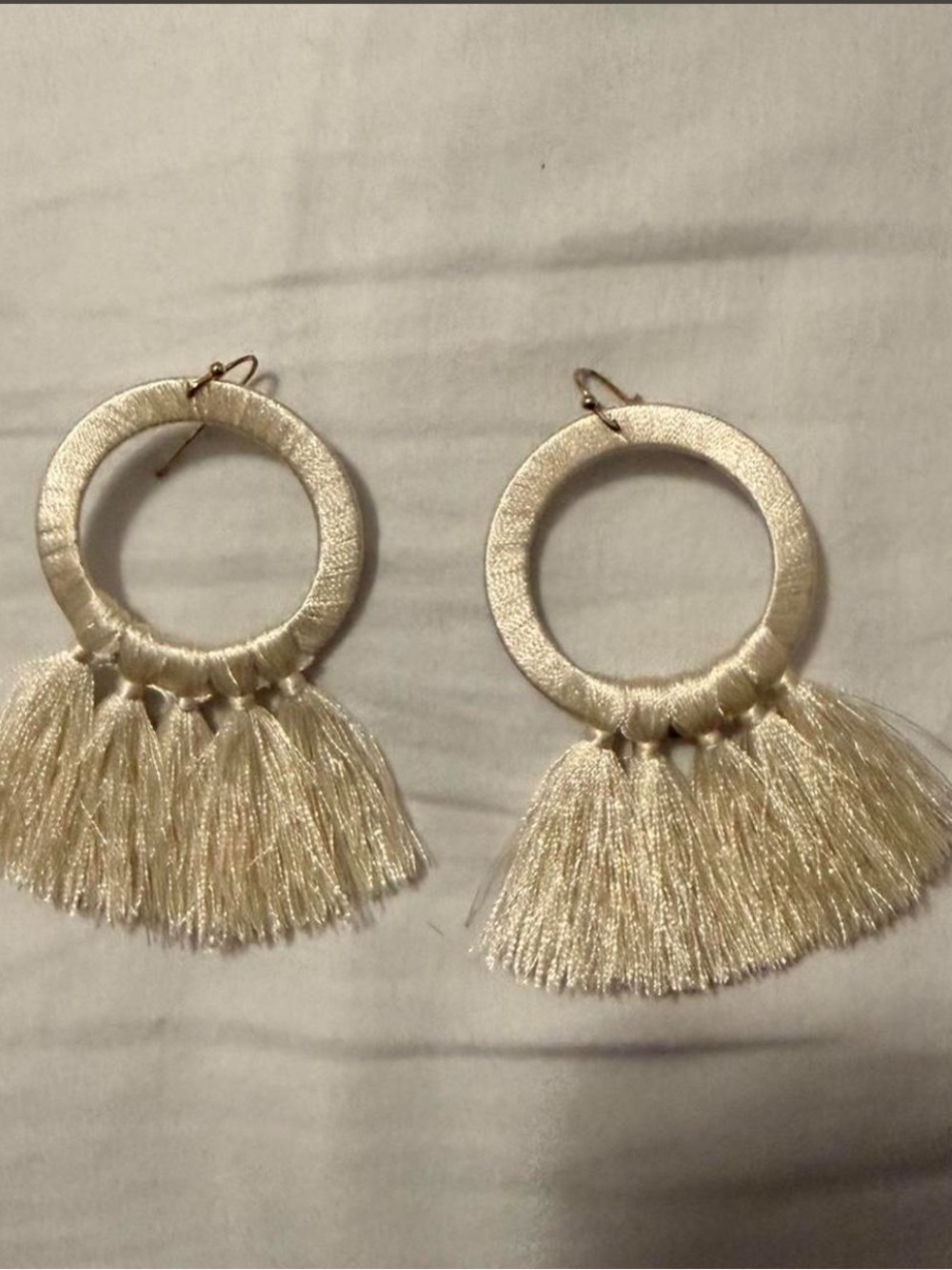 American Eagle White Tassel Earrings